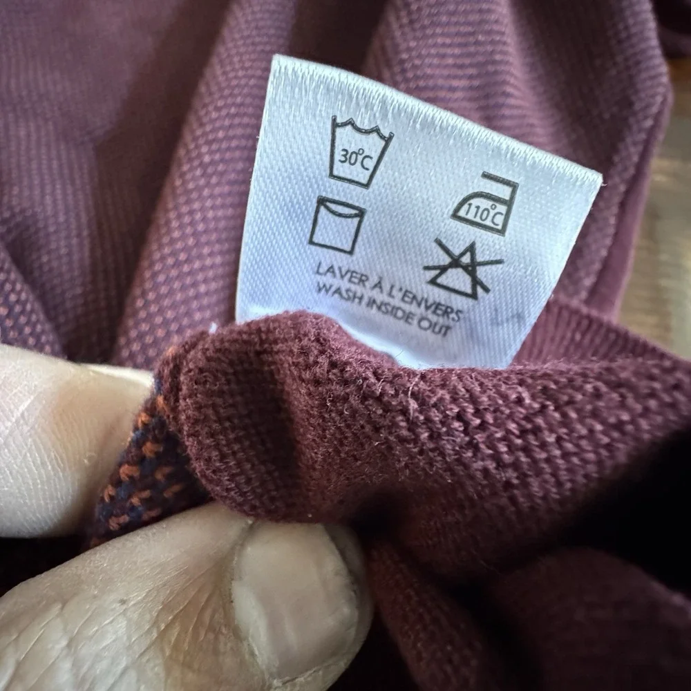 Soul of London 1/4 Zip Sweater Burgundy Textured‎ Knit Pullover Men's Small